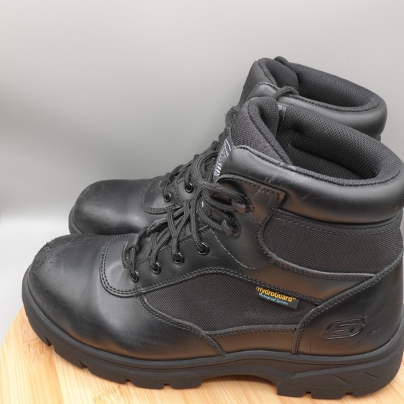 Skechers Boots Mens 10 Wascana Linnean Black‎ Work & Safety Flaws - Picture 1 of 13